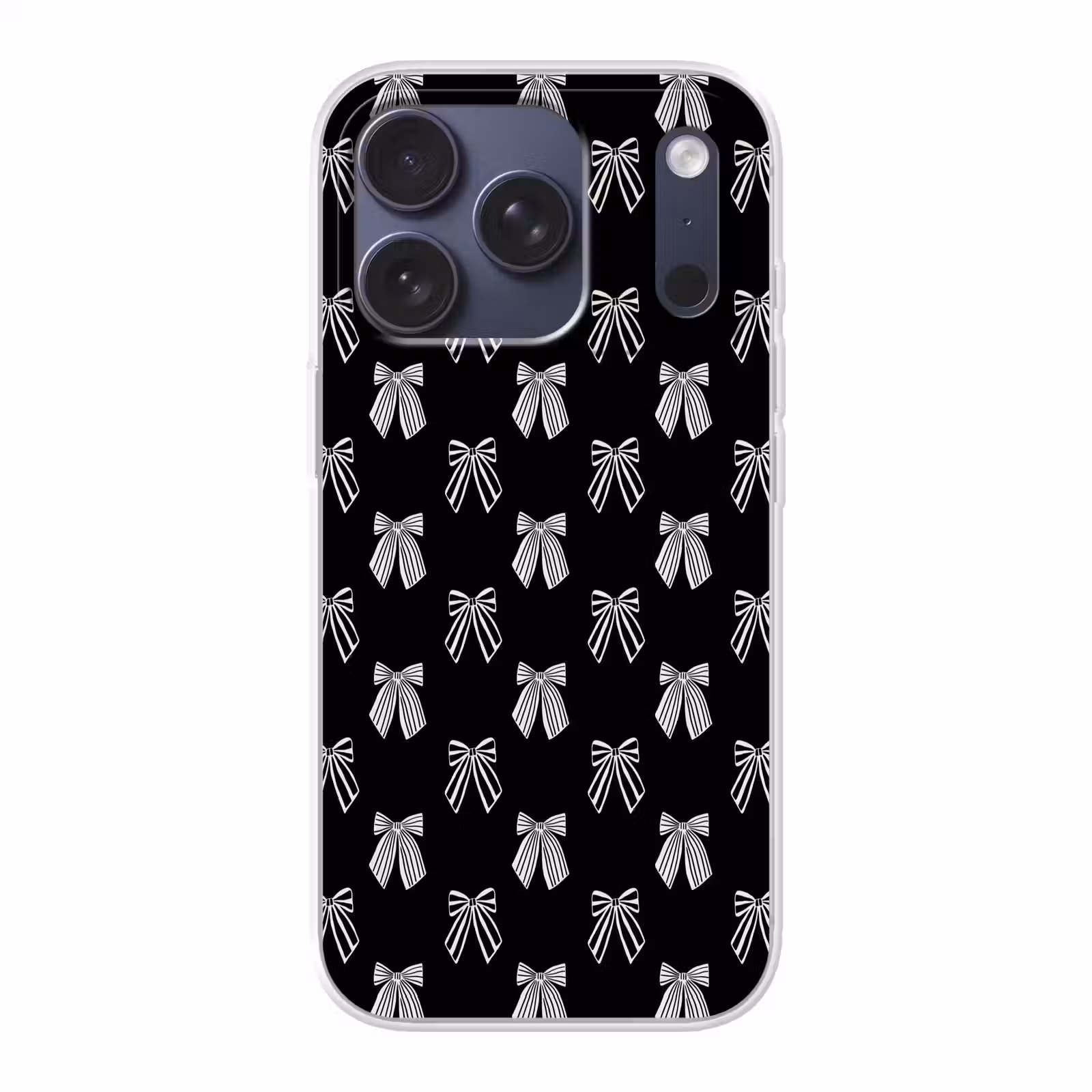 Telefoonhoesje - Strikken - Kerst - Crème - Zwart — 1