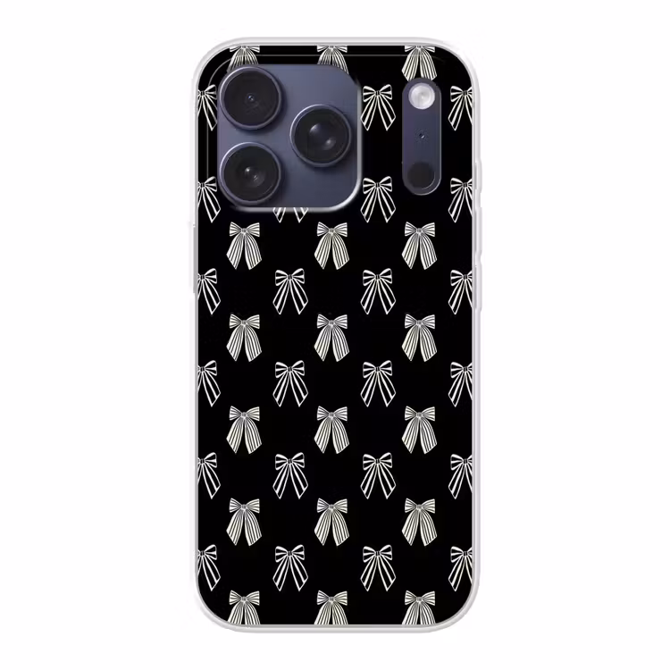 Telefoonhoesje - Strikken - Kerst - Crème - Zwart — 1