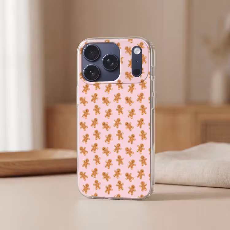 Telefoonhoesje - Peperkoek - Bruin - Roze - Kerst — 3