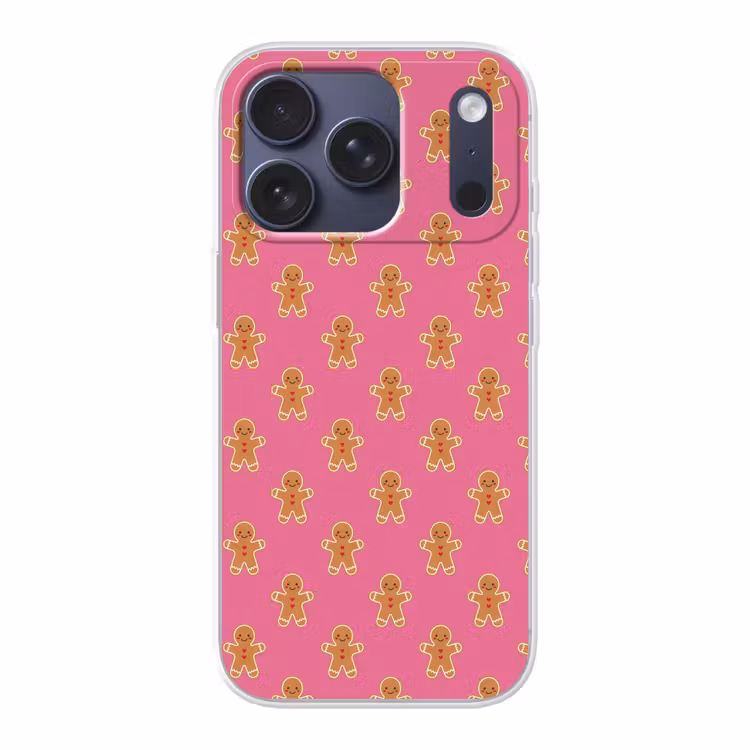 Telefoonhoesje - Peperkoek - Kerst - Roze - Bruin — 1