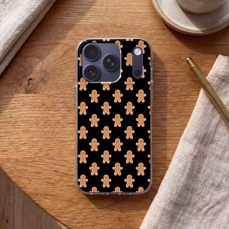 Telefoonhoesje - Peperkoek - Kerst - Zwart — 2