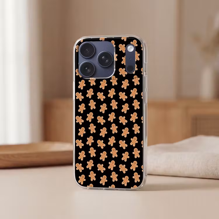 Telefoonhoesje - Peperkoek - Kerst - Zwart - Bruin — 3