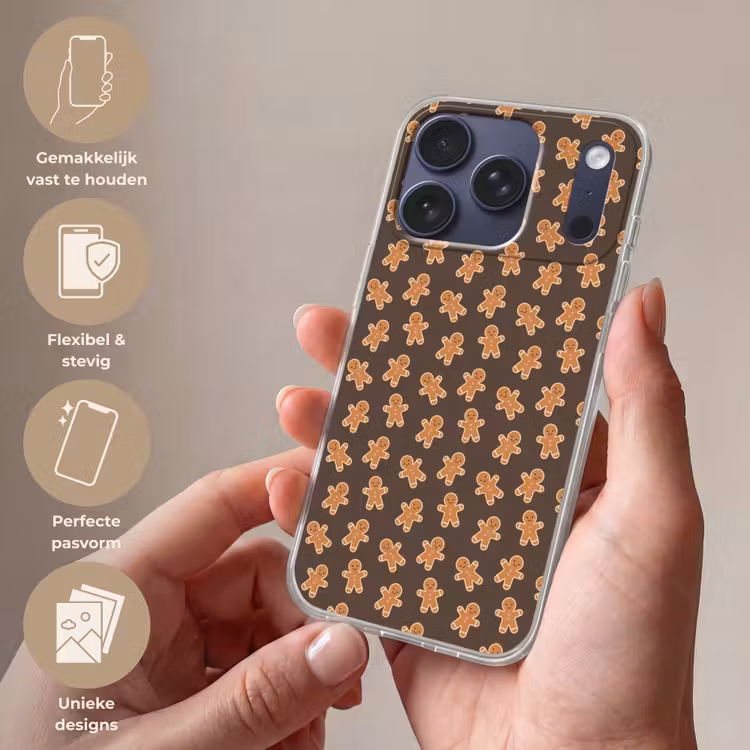 Telefoonhoesje - Peperkoek - Kerstmis - Bruin — 4