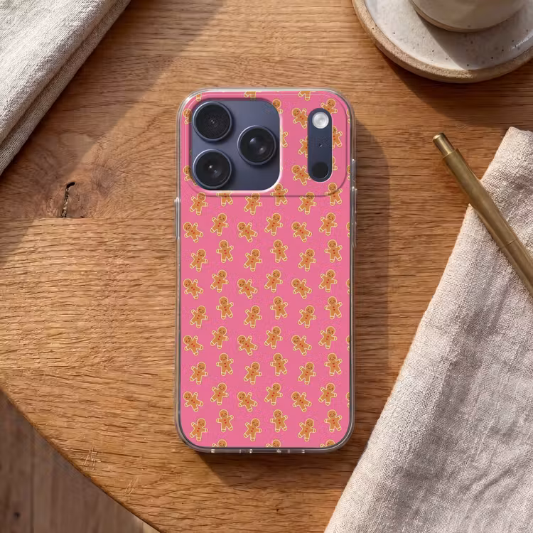 Telefoonhoesje - Peperkoek - Roze - Bruin - Kerst — 2
