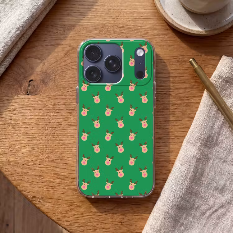 Telefoonhoesje - Rendieren - Kerst - Neon - Groen — 2