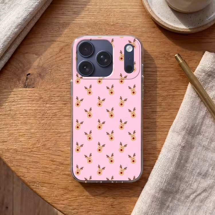 Telefoonhoesje - Rendieren - Kerst - Roze — 2