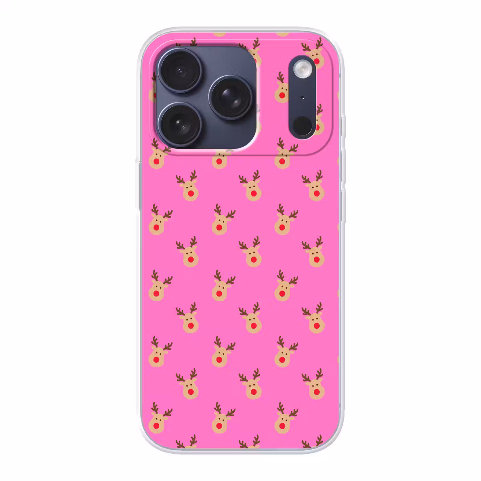 Telefoonhoesje - Rendieren - Kerst - Neon - Roze — 1