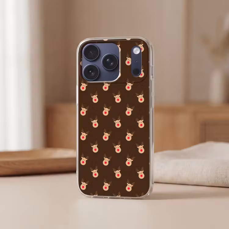 Telefoonhoesje - Rendieren - Kerst - Bruin — 3