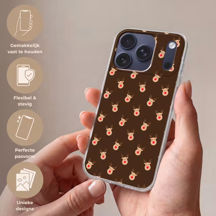 Telefoonhoesje - Rendieren - Kerst - Bruin — 4
