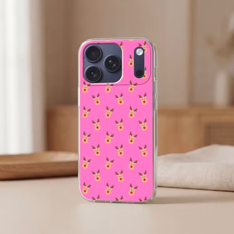 Telefoonhoesje - Rendieren - Kerst - Neon - Roze — 3