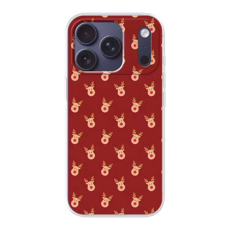 Telefoonhoesje - Rendieren - Kerst - Rood - Bruin — 1