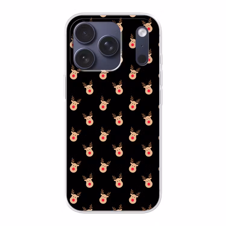 Telefoonhoesje - Rendieren - Kerst - Zwart — 1