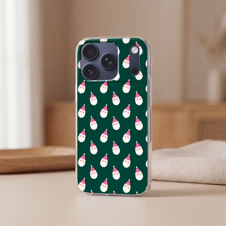 Telefoonhoesje - Kerstman - Kerst - Groen - Roze — 3