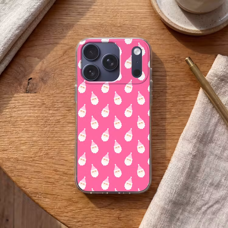 Telefoonhoesje - Kerstman - Kerst - Neon - Roze — 2