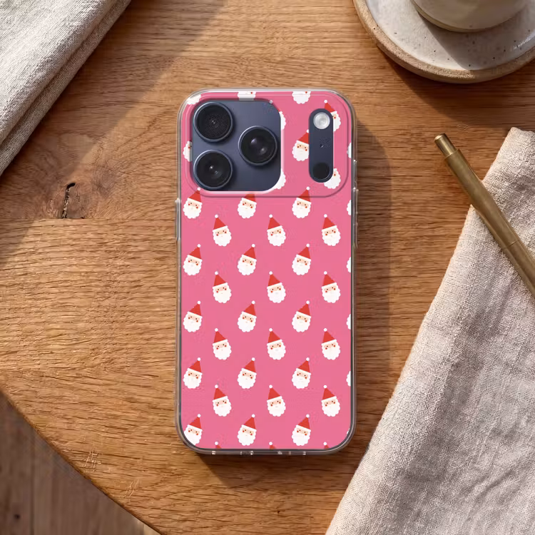 Telefoonhoesje - Kerstman - Kerst - Rood - Roze — 2