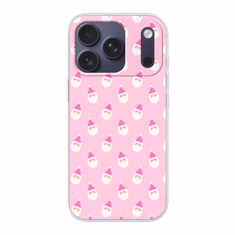 Telefoonhoesje - Kerstman - Kerst - Roze - Pastel — 1
