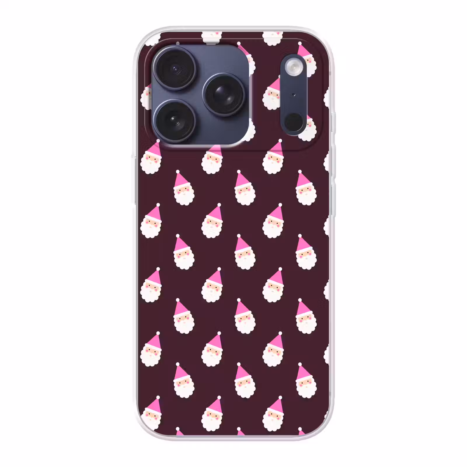 Telefoonhoesje - Kerstman - Kerst - Roze - Burgundy — 1