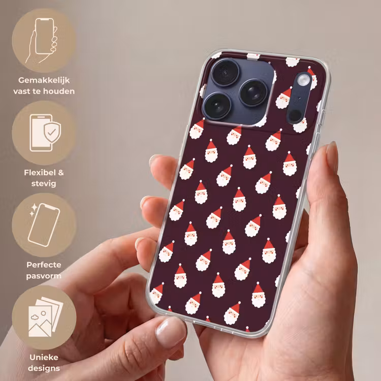 Telefoonhoesje - Kerstman - Kerst - Donker - Rood — 4