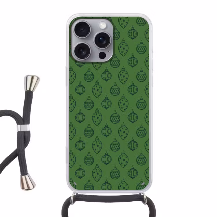 Telefoonhoesje met koord - Kerstbal - Kerst - Groen — 1