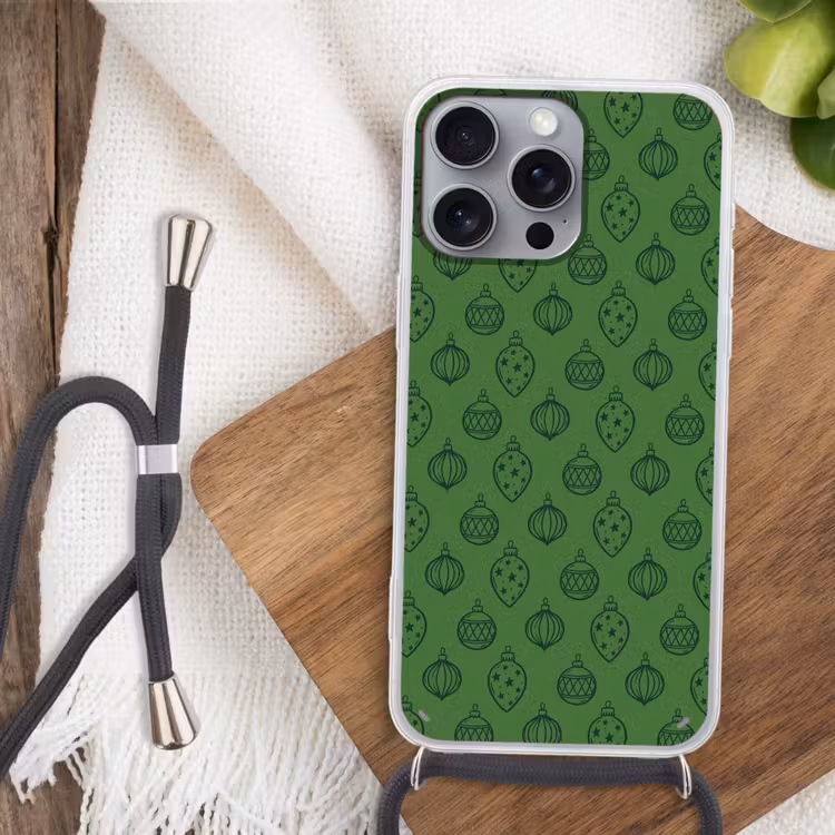 Telefoonhoesje met koord - Kerstbal - Kerst - Groen — 3
