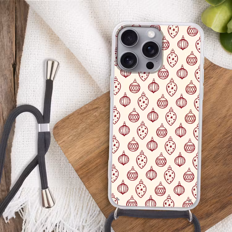 Telefoonhoesje met koord - Kerstbal - Rood - Kerst — 3