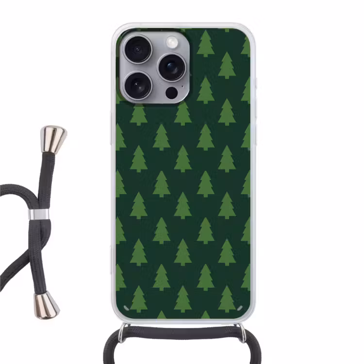 Telefoonhoesje met koord - Kerstboom - Groen - Kerst — 1