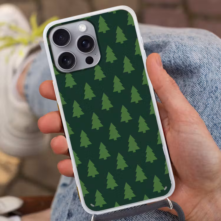 Telefoonhoesje met koord - Kerstboom - Groen - Kerst — 2