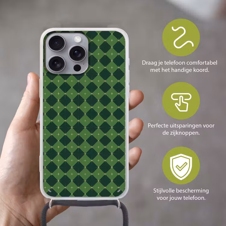 Telefoonhoesje met koord - Ster - Groen - Kerst — 4