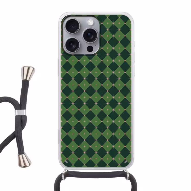 Telefoonhoesje met koord - Ster - Groen - Roze - Kerst — 1