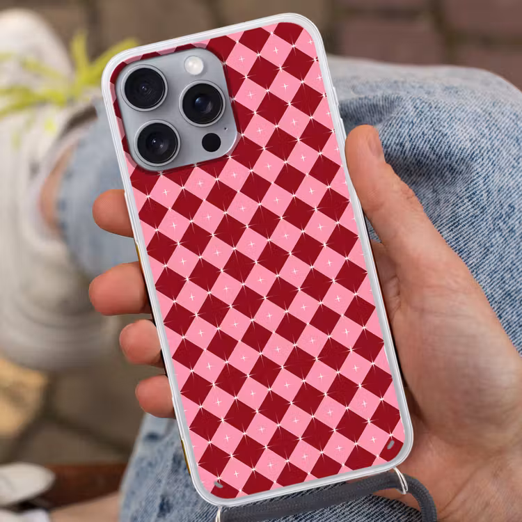 Telefoonhoesje met koord - Ster - Rood - Roze - Kerst — 2