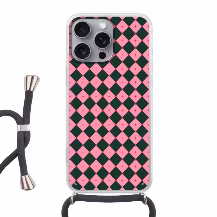 Telefoonhoesje met koord - Ster - Roze - Groen - Kerst — 1