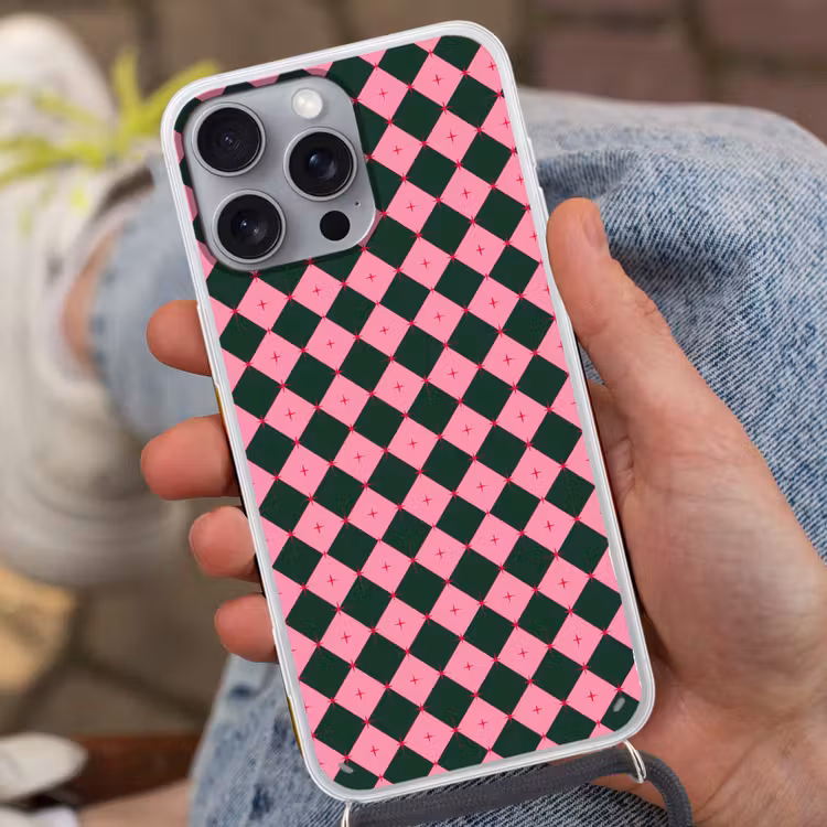 Telefoonhoesje met koord - Ster - Roze - Groen - Kerst — 2