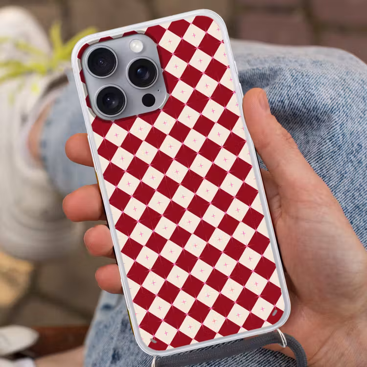 Telefoonhoesje met koord - Ster - Roze - Rood - Kerst — 2