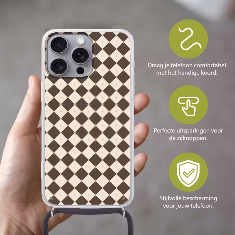 Telefoonhoesje met koord - Ster - Bruin - Wit - Kerst — 4