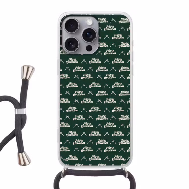 Telefoonhoesje met koord - Tekst - Groen - Wit - Tekst — 1