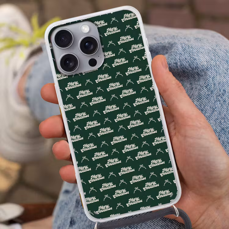 Telefoonhoesje met koord - Tekst - Groen - Wit - Tekst — 2