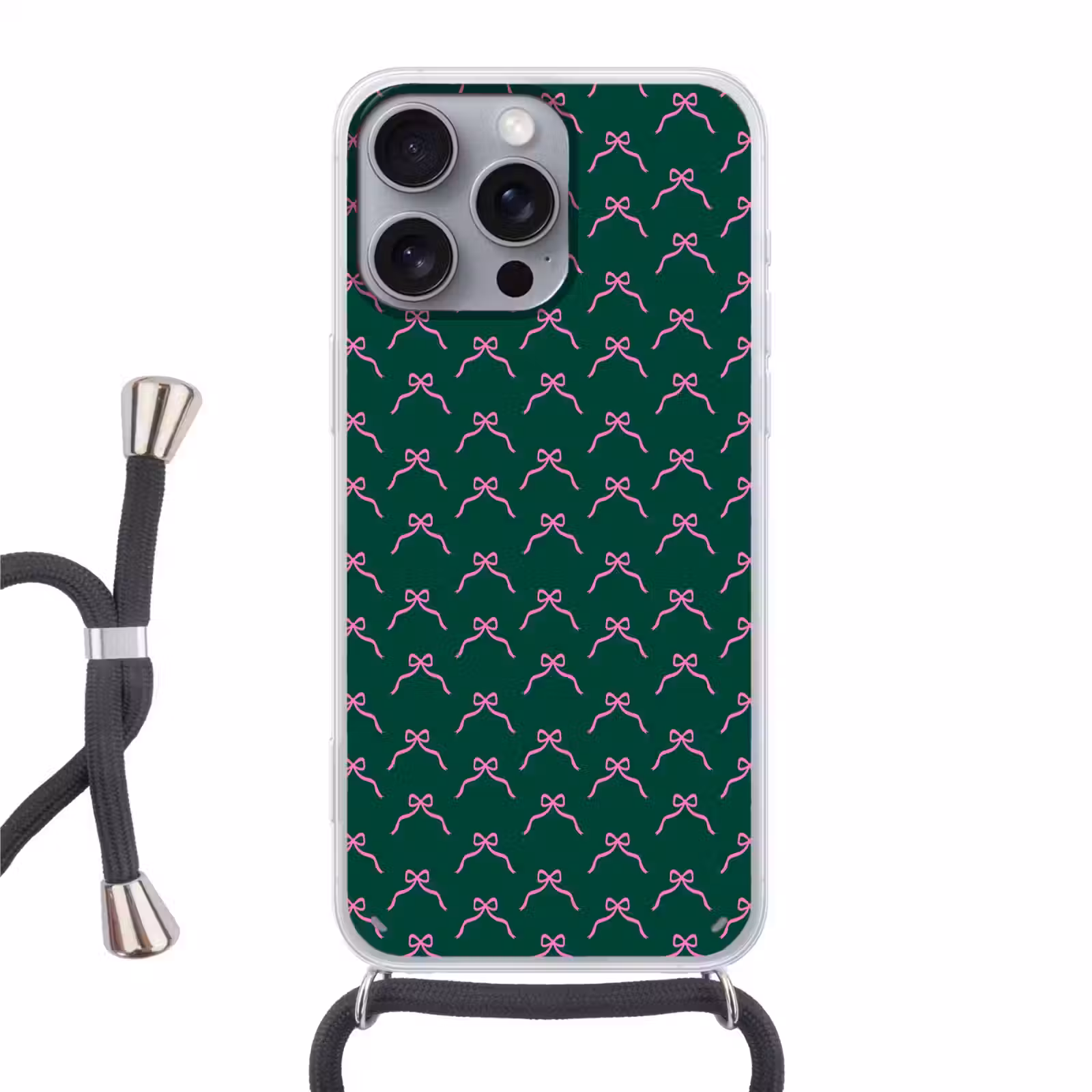 Telefoonhoesje met koord - Kerst - Neon - Groen - Strik — 1