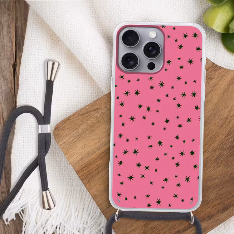 Telefoonhoesje met koord - Ster - Groen - Roze - Kerst — 3