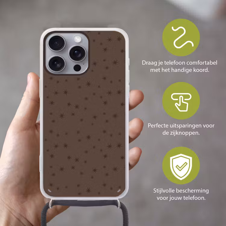 Telefoonhoesje met koord - Ster - Bruin - Kerst — 4