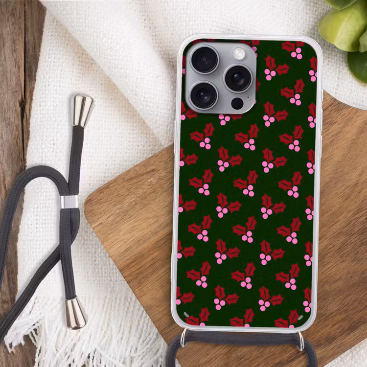 Telefoonhoesje met koord - Neon - Hulst - Kerst — 3