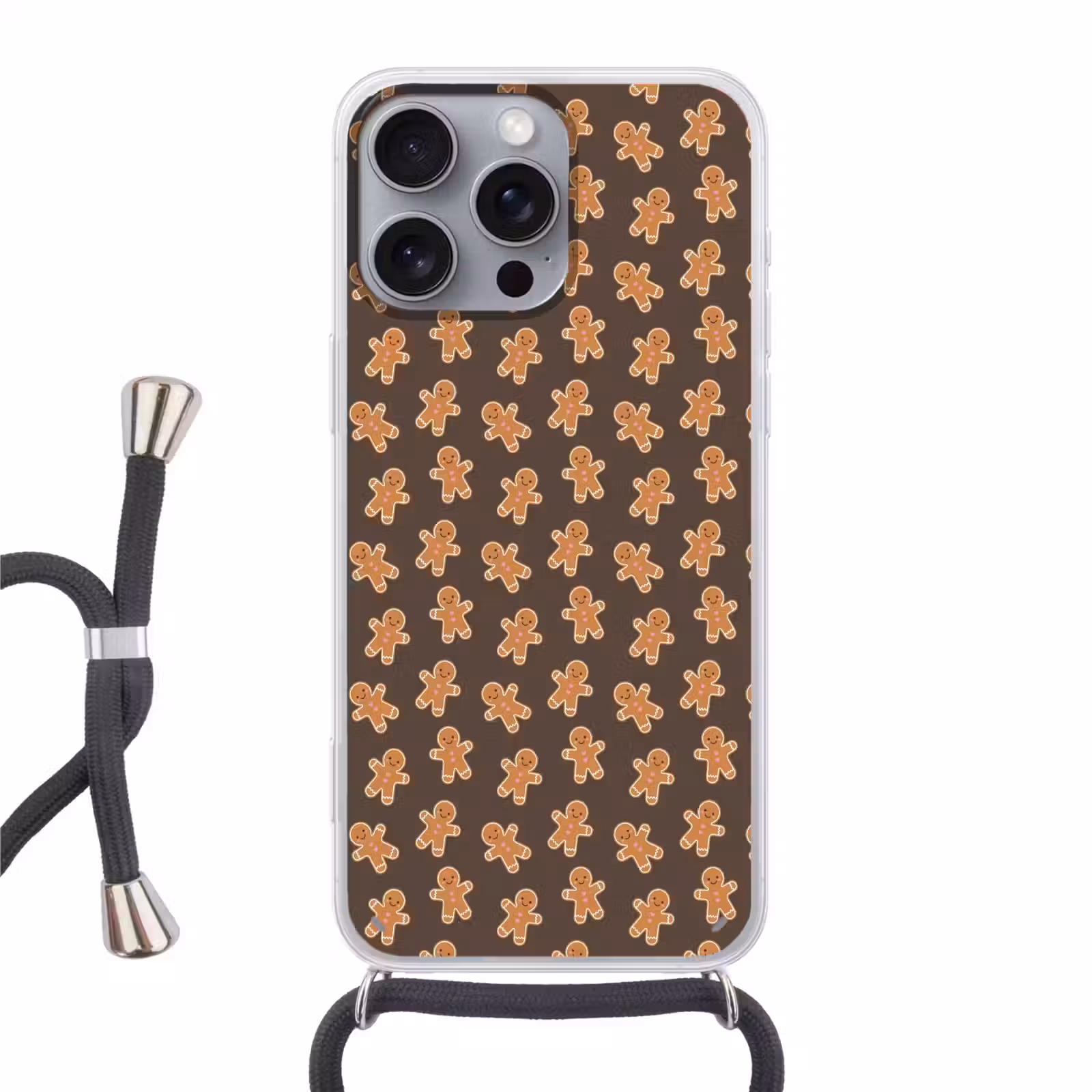 Telefoonhoesje met koord - Peperkoek - Kerstmis - Bruin — 1