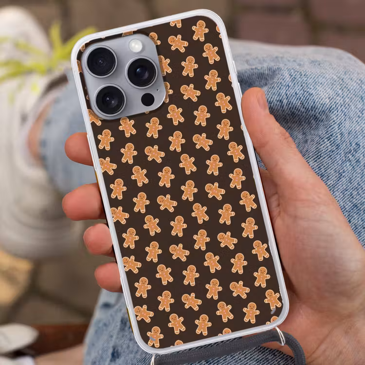 Telefoonhoesje met koord - Bruin - Peperkoek - Kerst — 2