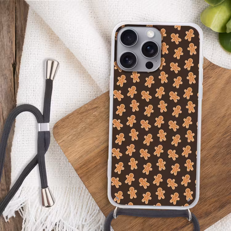 Telefoonhoesje met koord - Bruin - Peperkoek - Kerst — 3