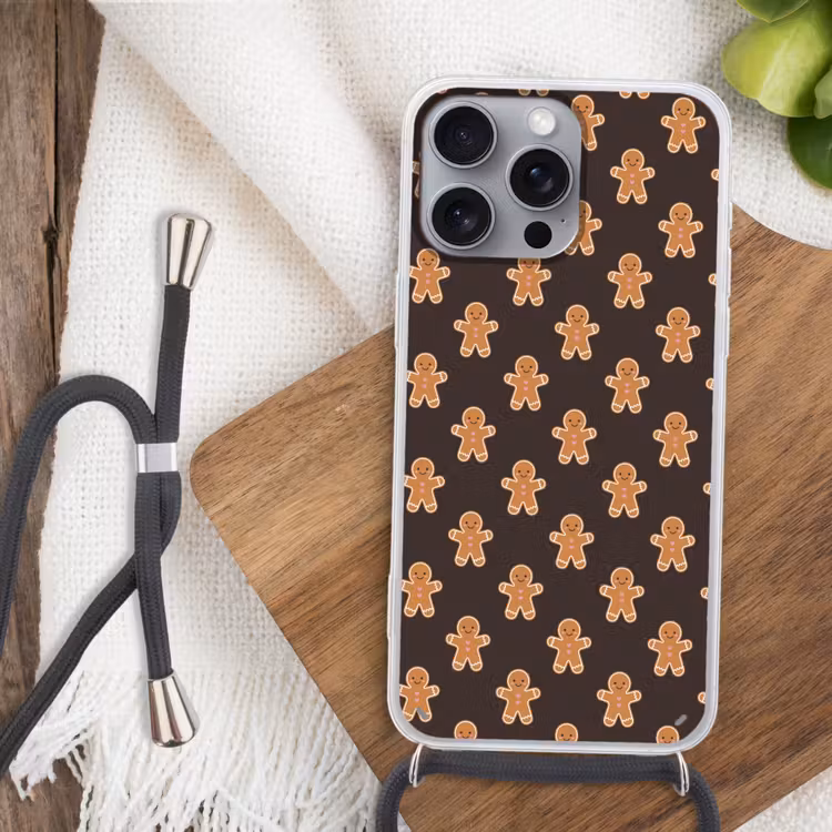 Telefoonhoesje met koord - Peperkoek - Bruin - Kerst — 3