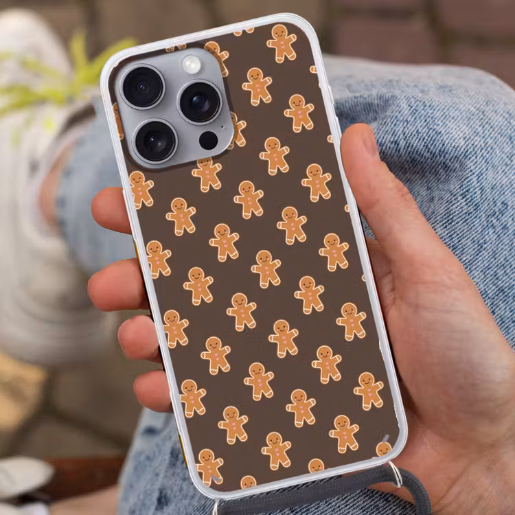 Telefoonhoesje met koord - Peperkoek - Kerst - Bruin — 2