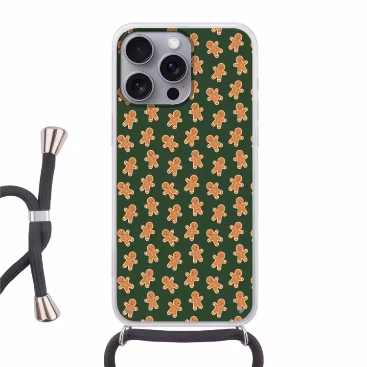 Telefoonhoesje met koord - Peperkoek - Kerst - Groen - Bruin — 1