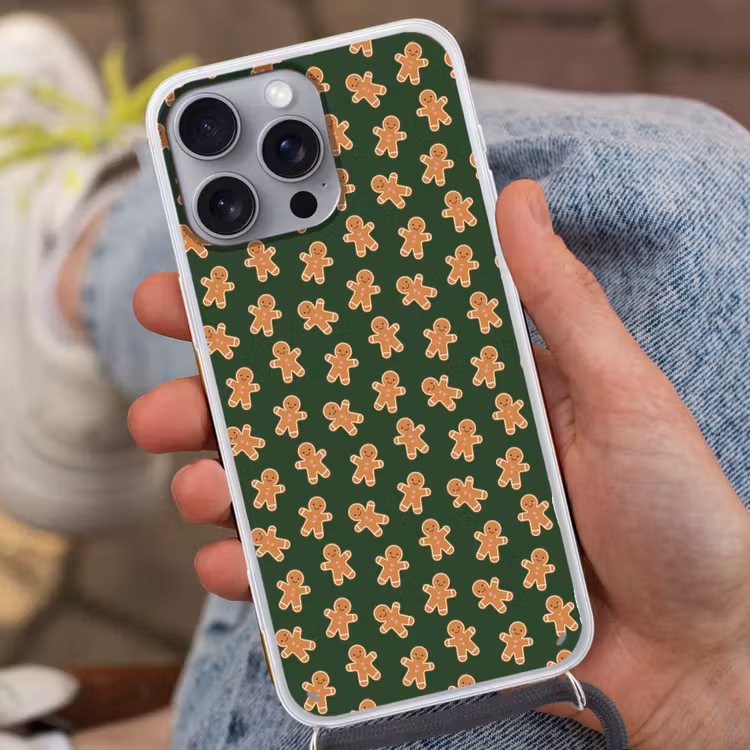 Telefoonhoesje met koord - Peperkoek - Kerst - Groen - Bruin — 2