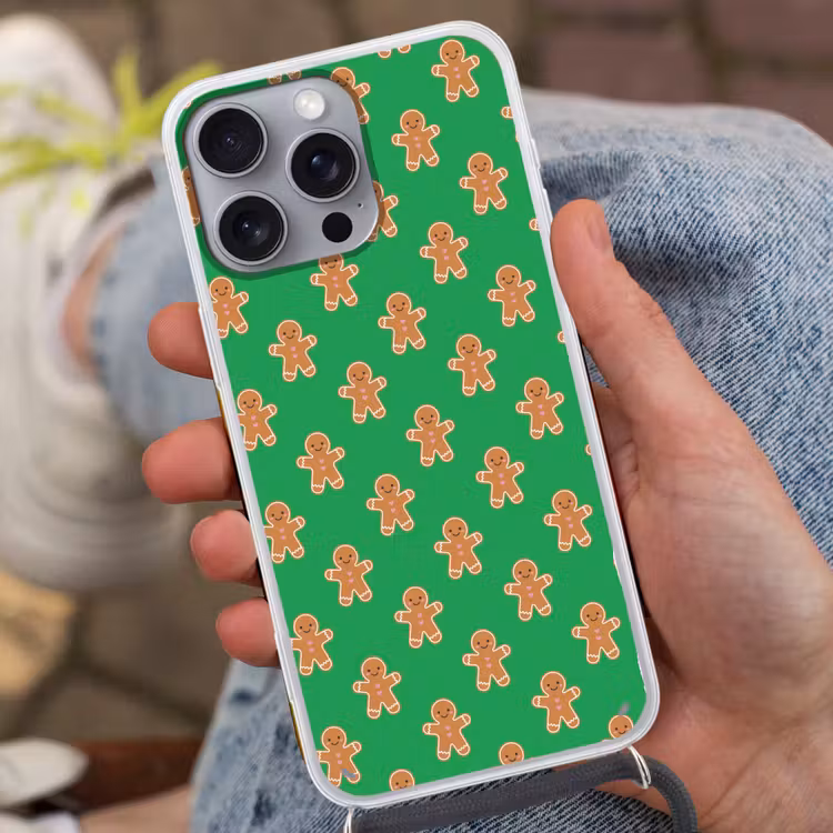 Telefoonhoesje met koord - Peperkoek - Kerst - Neon - Groen — 2