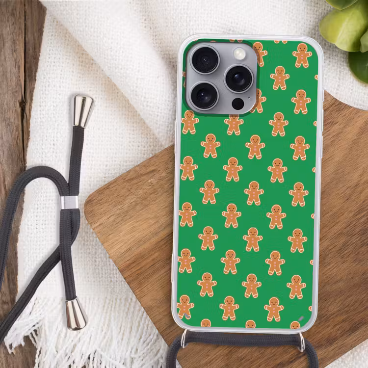 Telefoonhoesje met koord - Peperkoek - Kerst - Neon - Groen — 3