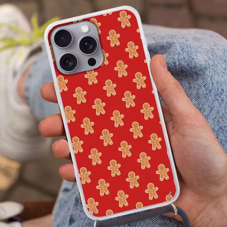 Telefoonhoesje met koord - Peperkoek - Kerst - Rood — 2